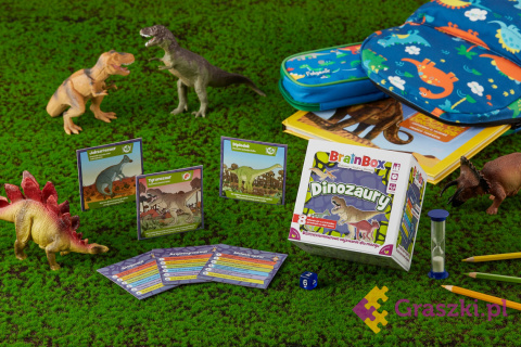 BrainBox Dinozaury elementy na tle BrainBox Dinozaury elementy na tle