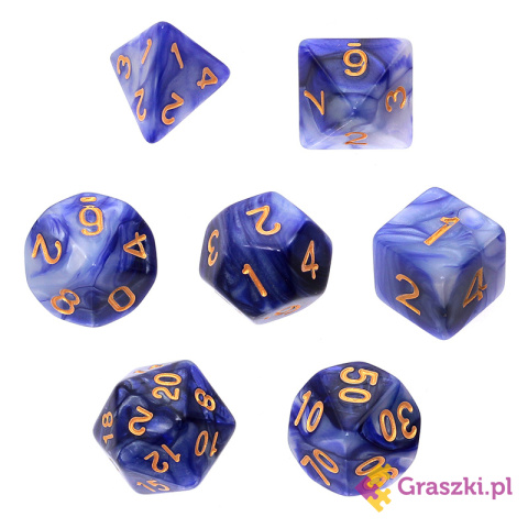 Komplet kości REBEL RPG - Dwukolorowe - Fioletowo-srebrne Komplet kości REBEL RPG - Dwukolorowe - Fioletowo-srebrne