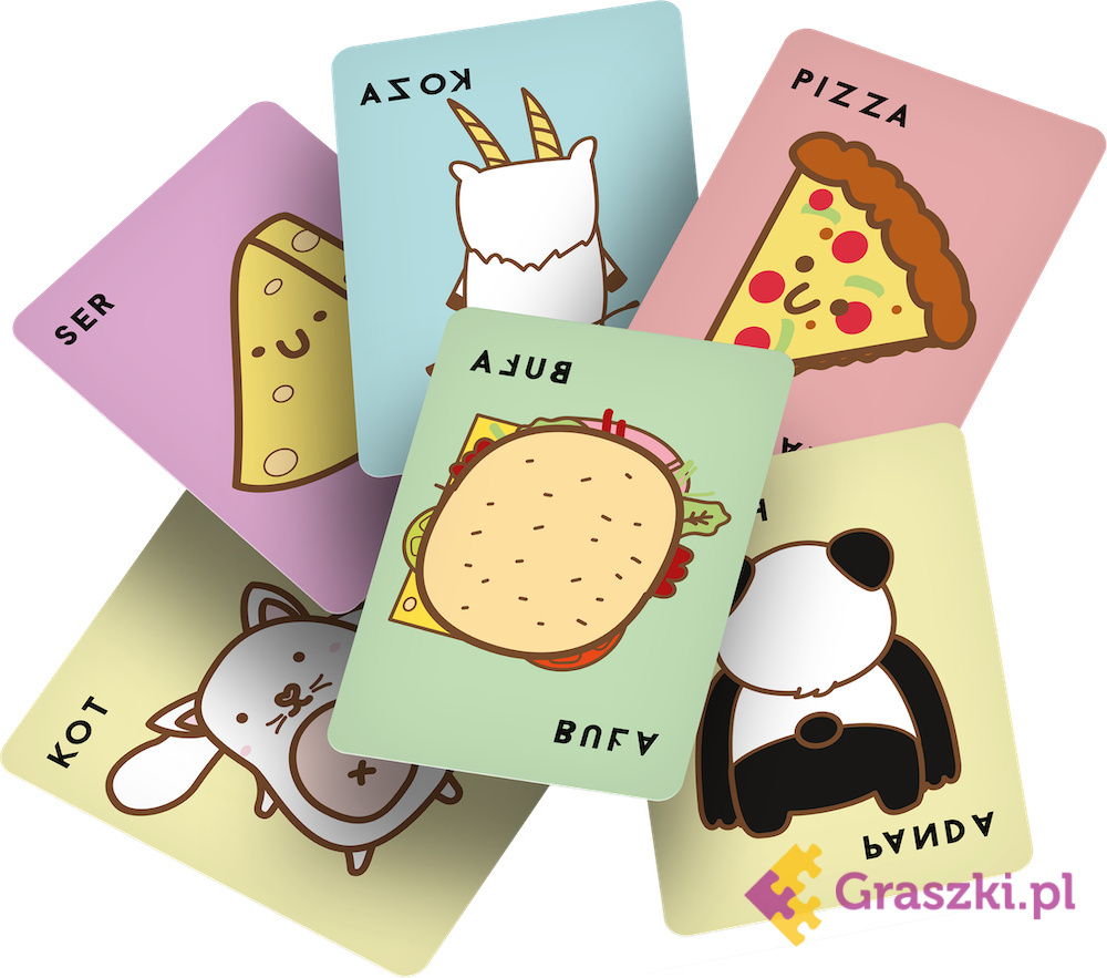 Buła, Kot, Koza, Ser, Pizza - Na opak karty