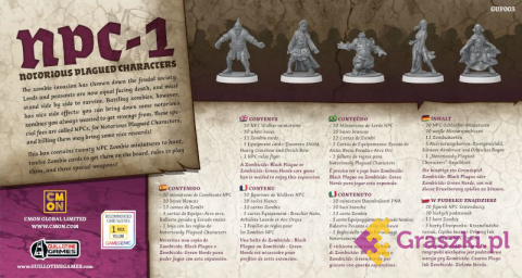 Zombicide: NPC-1 pudełko tył Zombicide: NPC-1 pudełko tył
