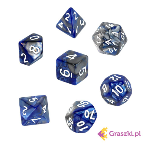 Komplet kości REBEL RPG - Dwukolorowe - Niebiesko-szare Komplet kości REBEL RPG - Dwukolorowe - Niebiesko-szare