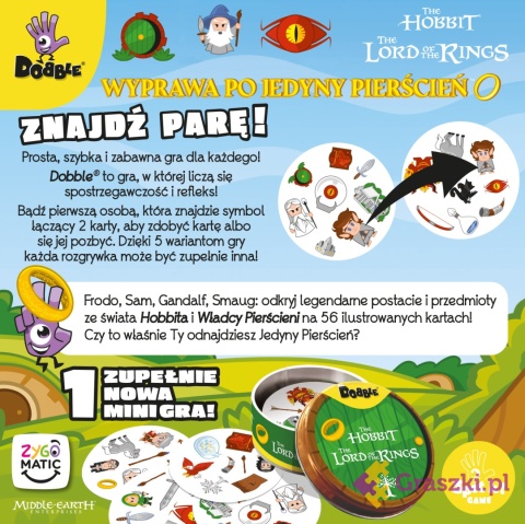 Dobble Władca Pierścieni tył opakowania Dobble Władca Pierścieni tył opakowania