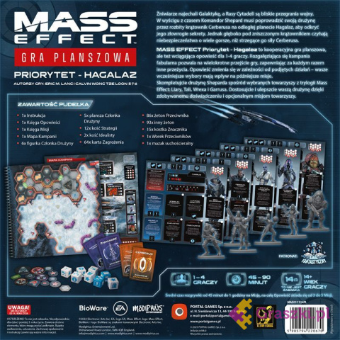 Mass Effect: Gra Planszowa tył opakowania Mass Effect: Gra Planszowa tył opakowania