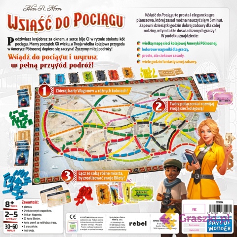 Wsiąść do Pociągu tył opakowania Wsiąść do Pociągu tył opakowania