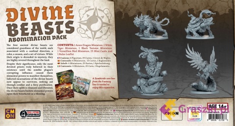 Zombicide: Biała Śmierć - Mistyczne Bestie tył opakowania Zombicide: Biała Śmierć - Mistyczne Bestie tył opakowania