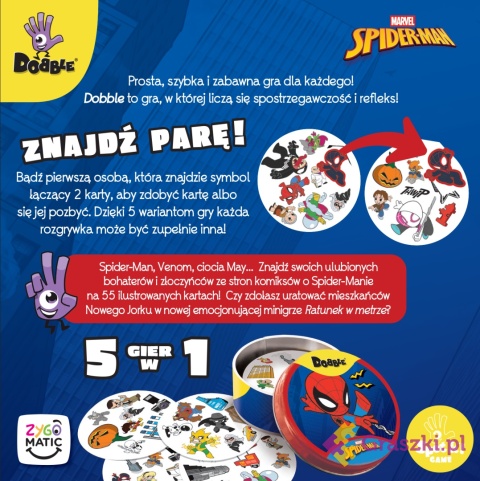Dobble Spider-Man tył opakowania