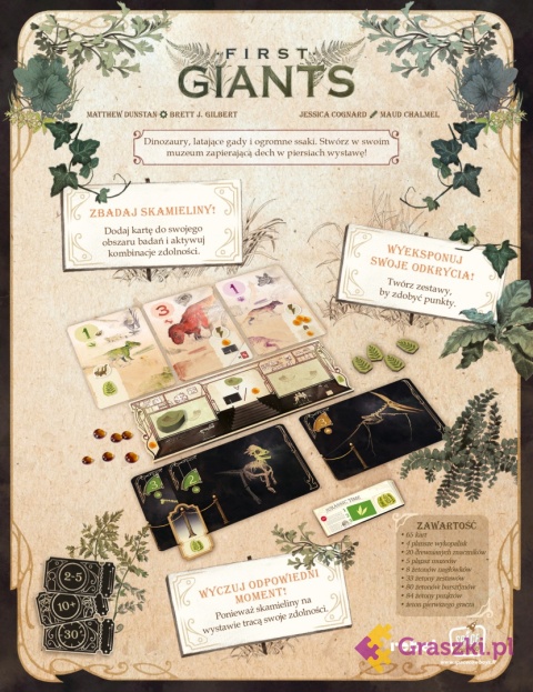 First Giants: Muzeum paleontologiczne tył opakowania