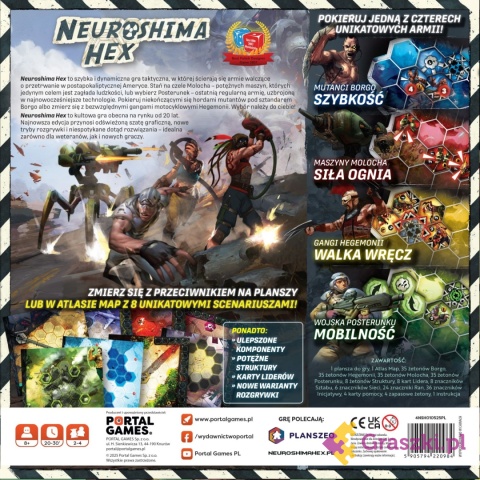 Neuroshima Hex tył opakowania Neuroshima Hex tył opakowania