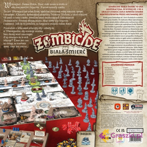 Zombicide: Biała Śmierć tył opakowania Zombicide: Biała Śmierć tył opakowania
