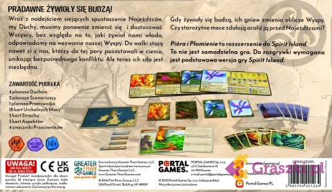 Spirit Island: Pióra i Płomienie tył opakowania
