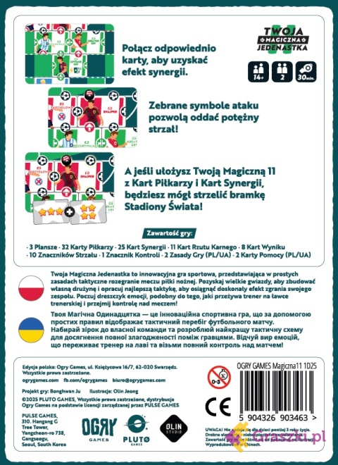 Twoja Magiczna Jedenastka tył opakowania Twoja Magiczna Jedenastka tył opakowania