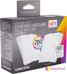 Gamegenic: Board Game Sleeves - Standard (66x91 mm) - Clear Matte - Value Pack, 200 sztuk