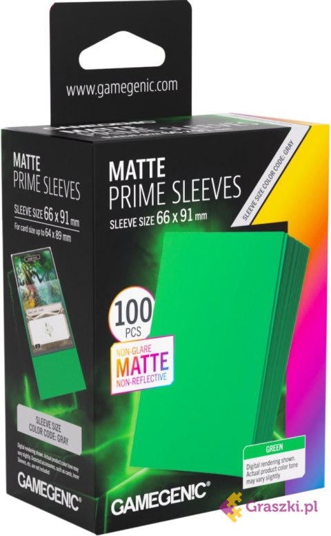 Gamegenic: Matte Prime Sleeves (66x91 mm) - Green - 100 sztuk