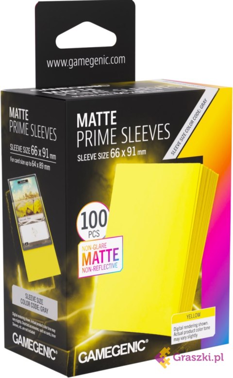 Gamegenic: Matte Prime Sleeves (66x91 mm) - Yellow - 100 sztuk