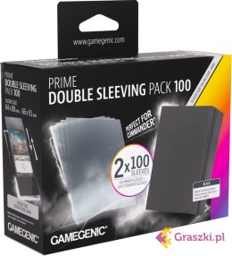 Gamegenic: Prime Double Sleeving Pack (64x89 mm/66x91mm) - Black - 2x100 sztuk