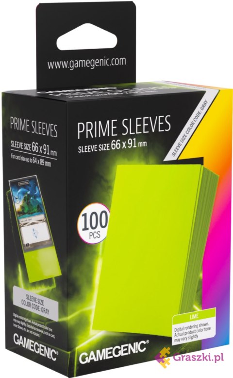 Gamegenic: Prime Sleeves (66x91 mm) - Lime - 100 sztuk