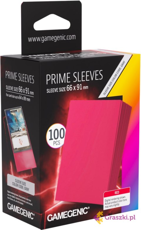 Gamegenic: Prime Sleeves (66x91 mm) - Red - 100 sztuk