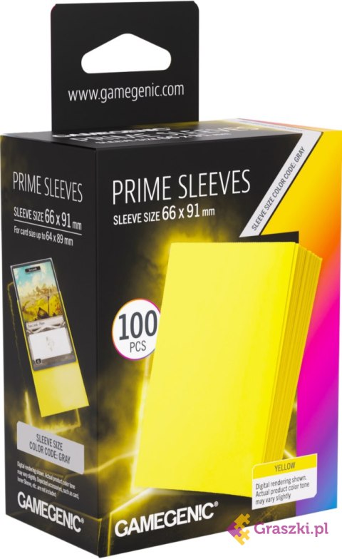Gamegenic: Prime Sleeves (66x91 mm) - Yellow - 100 sztuk