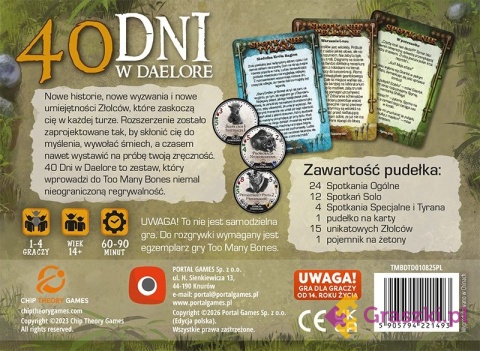 Too Many Bones: 40 dni w Daelore tył opakowania