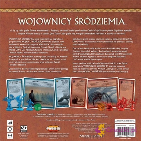 Wojna o Pierścień: Wojownicy Śródziemia tył opakowania