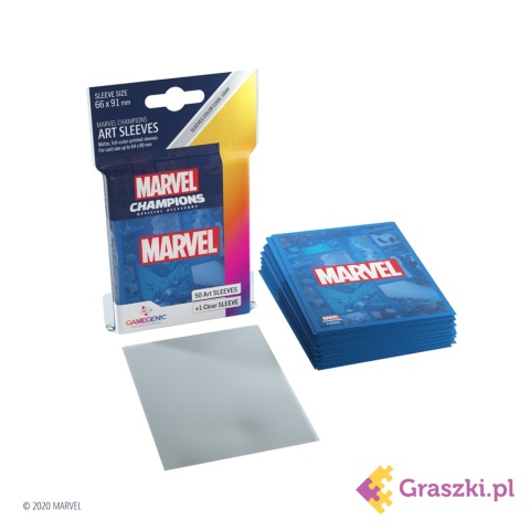 Gamegenic: Marvel Champions Art Sleeves (66 mm x 91 mm) Blue 50+1 szt. pudełko