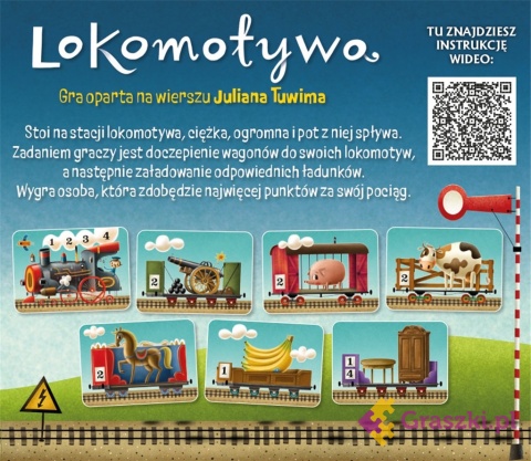 Lokomotywa tył opakowania