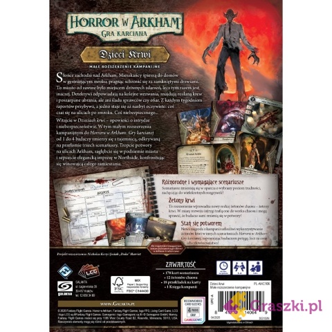 Horror w Arkham: Dzieci Krwi tył opakowania