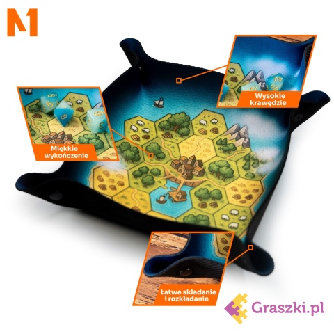 Tacka na kości - Dice Tray - Osadnicy 22x22 cm właściwości