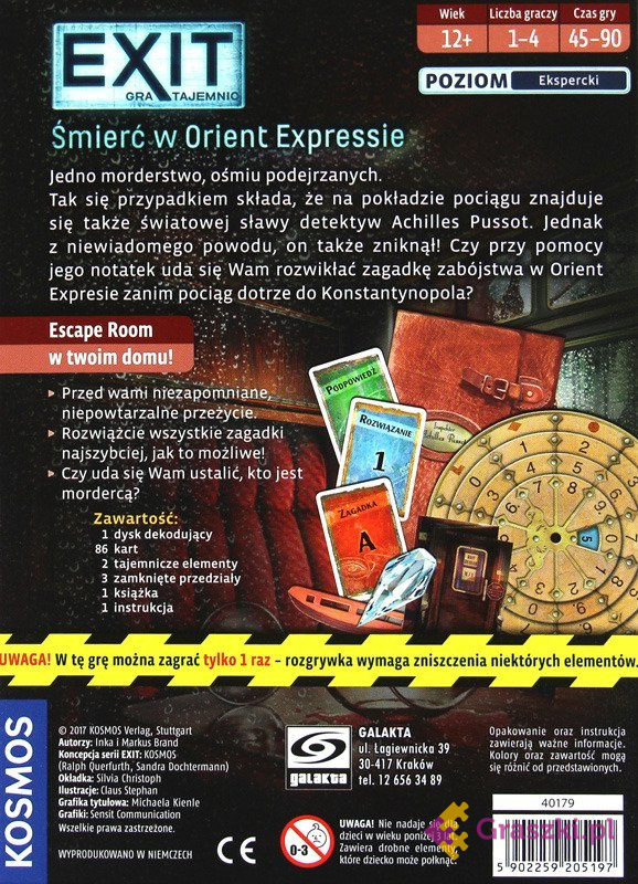 EXIT: Śmierć w Orient Expressie tył EXIT: Śmierć w Orient Expressie tył