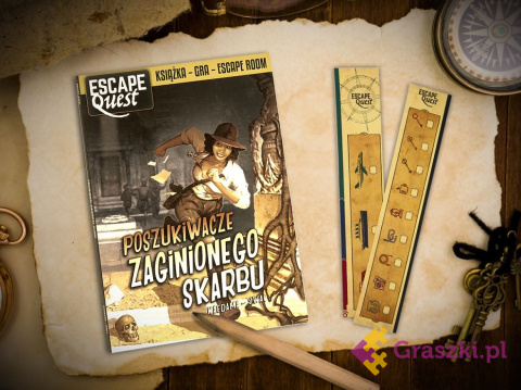 Escape Quest. Poszukiwacze zaginionego skarbu. Książka z łamigłówkami okładka Escape Quest. Poszukiwacze zaginionego skarbu. Książka z łamigłówkami okładka