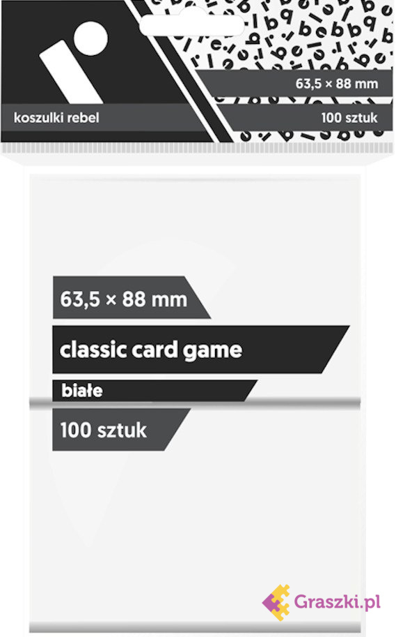 Koszulki na karty Rebel (63,5x88 mm) "Classic Card Game", 100 sztuk, Białe Koszulki na karty Rebel (63,5x88 mm) "Classic Card Game", 100 sztuk, Białe