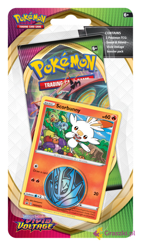 Pokemon TCG: Sword & Shield - Vivid Voltage - Checklane Blister - Scorbunny Pokemon TCG: Sword & Shield - Vivid Voltage - Checklane Blister - Scorbunny