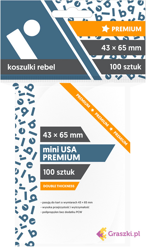 Koszulki na karty Rebel (43x65 mm) "Mini USA Premium", 100 sztuk